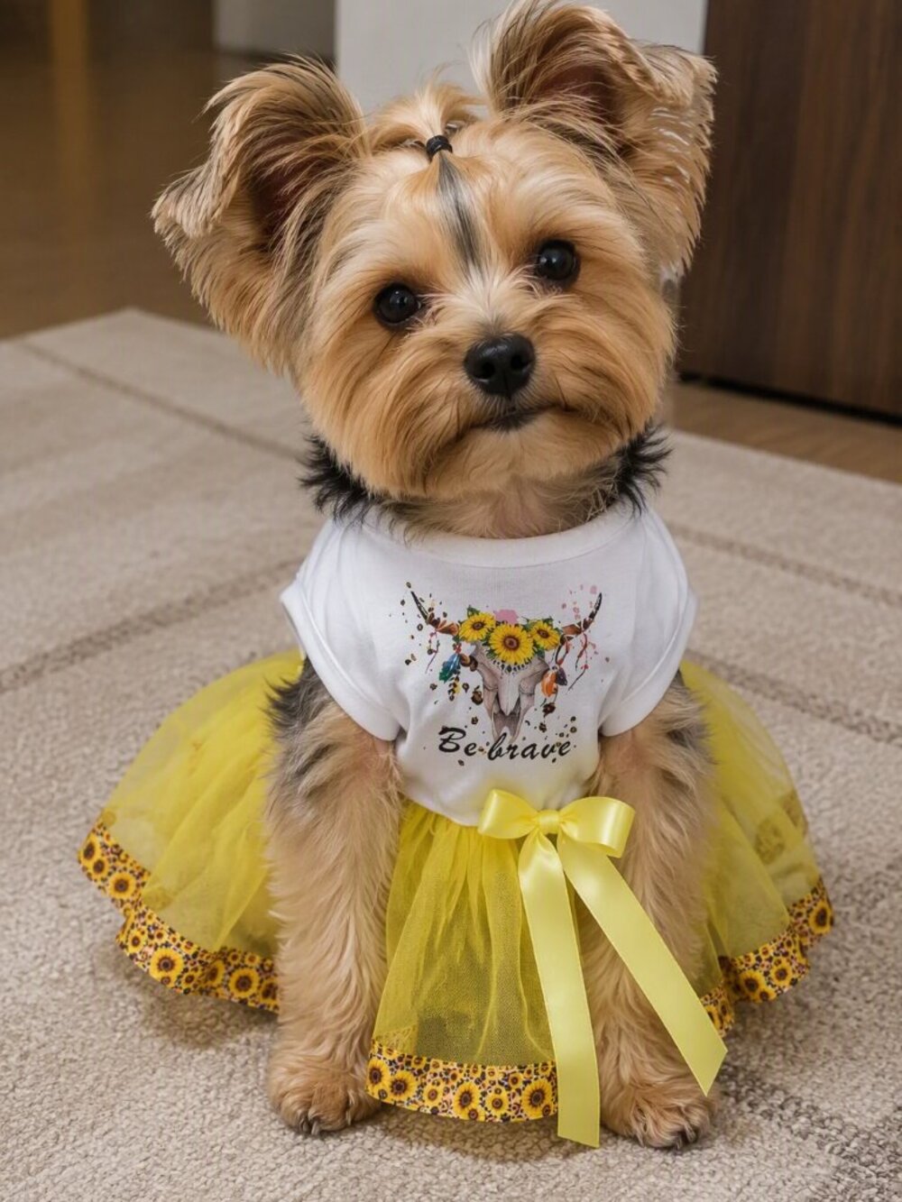 White and Yellow Dog Tutu